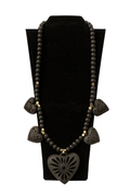 Black Clay Heart Necklace