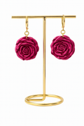 Royal Palm-leaf Rose Earrings