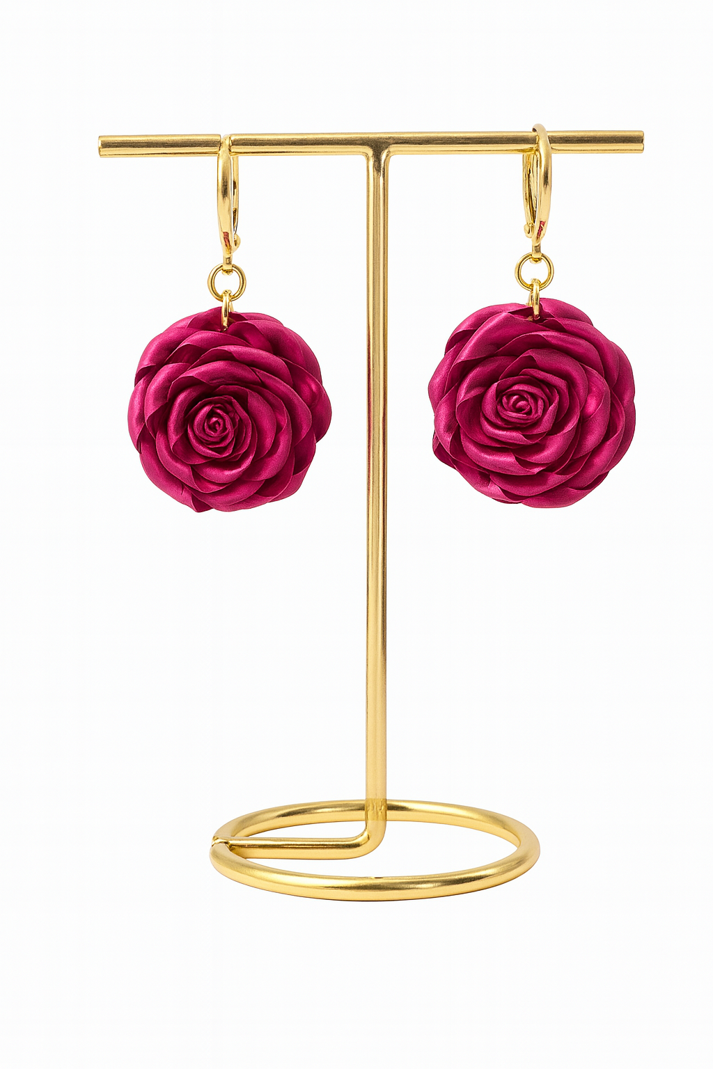Royal Palm-leaf Rose Earrings