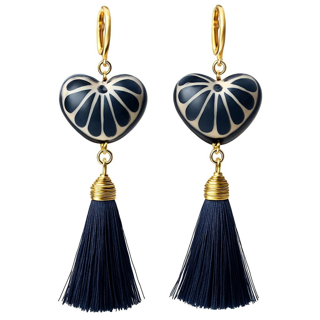 Talavera Ceramic Heart Earrings